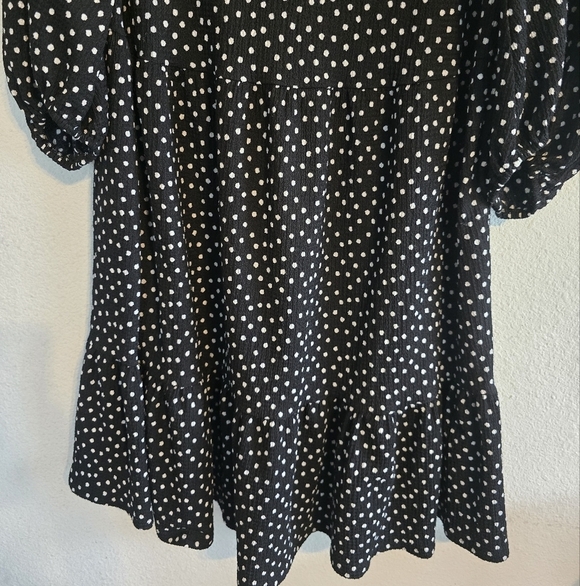 Sandra Darren Dress Womens 16W Plus Black White Long Sleeve Flowy Tiered Summer - Picture 5 of 12